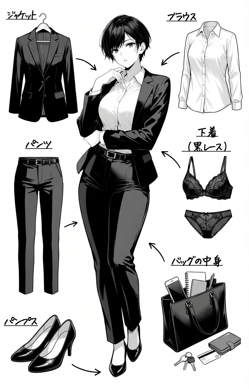 スーツ女子（パンツスーツコーデ）
