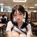 図書館でおっぱいを見せてくる女子高生 5枚目