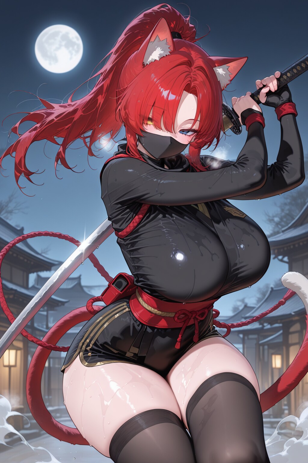 雨の中