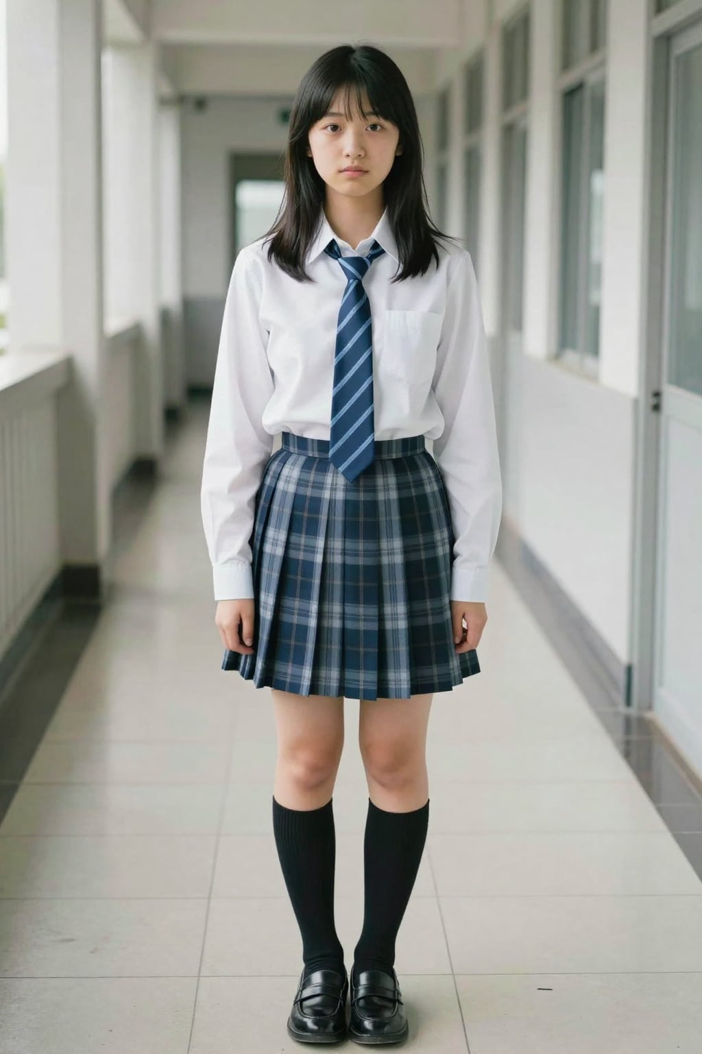 制服に袖を通したばかりの少女…