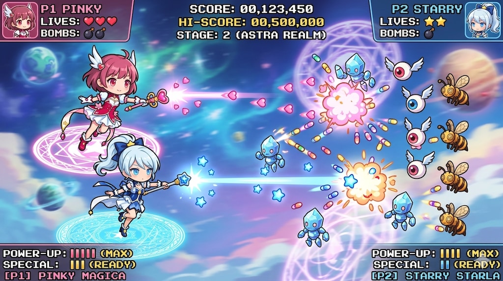 シューティングゲーム「魔法ヒロイン戦記」