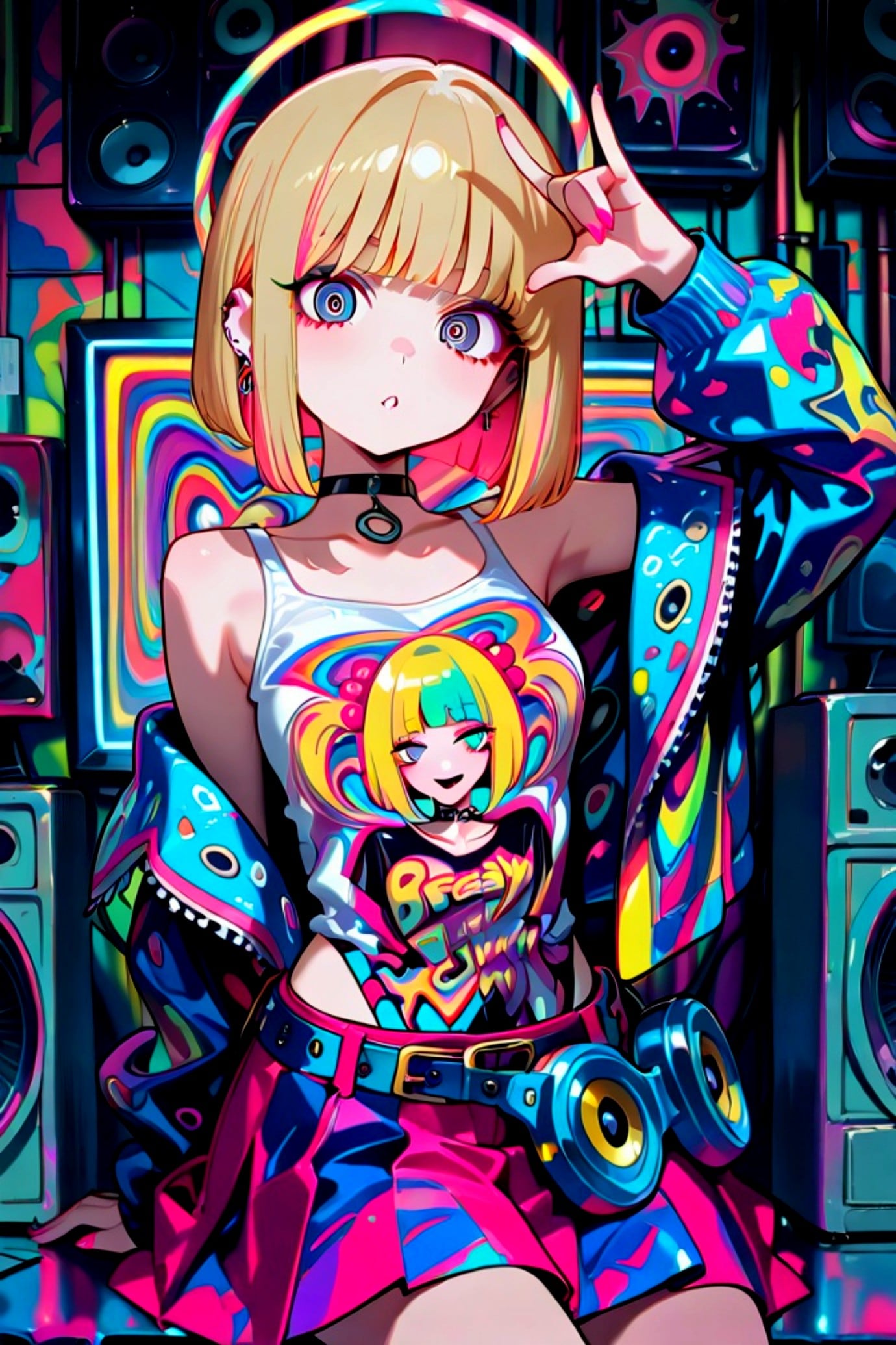 サイケデリックな金髪ちゃん | の人気AIイラスト・グラビア