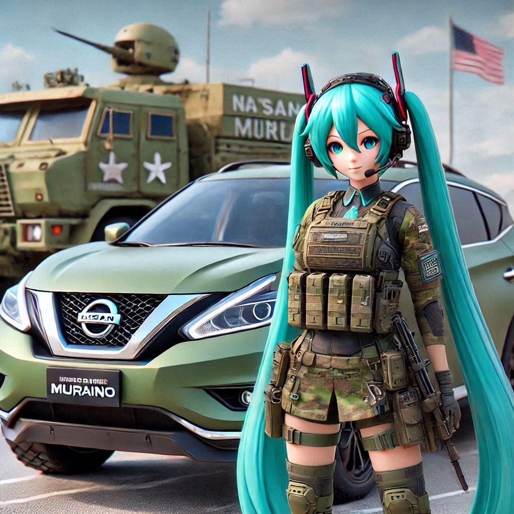 日産ムラーノ軍用車と初音ミク