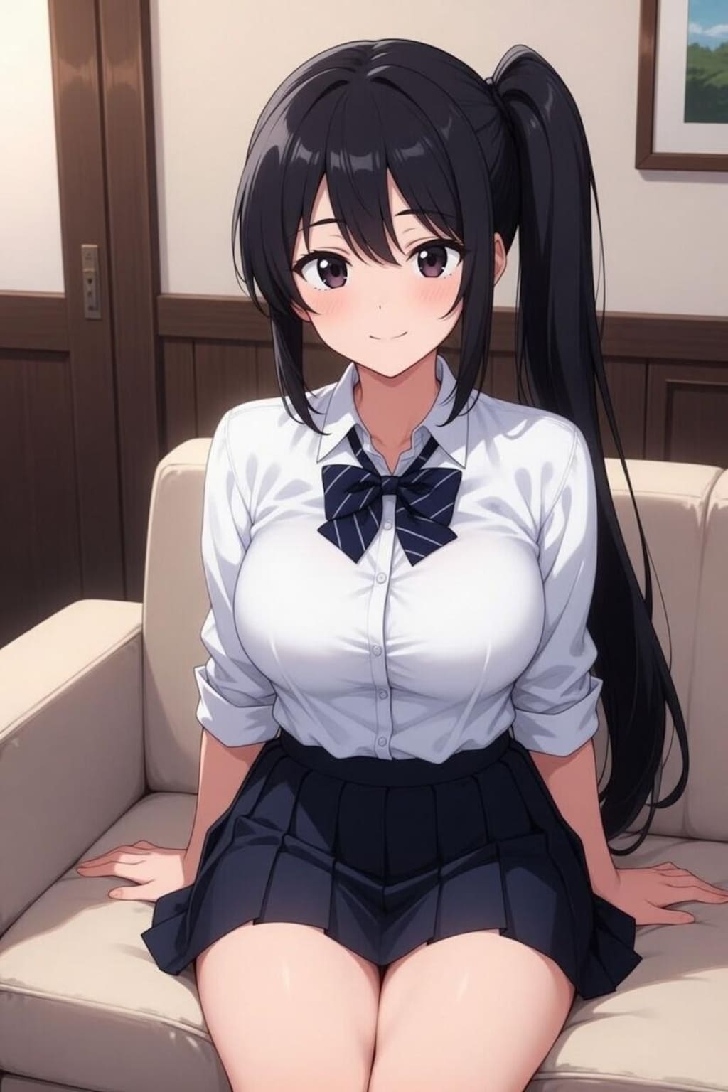 リビングのソファの上
