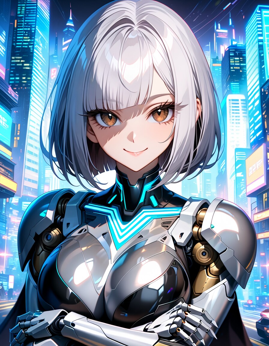 サイバーパンクシティメカ子 | の人気AIイラスト・グラビア