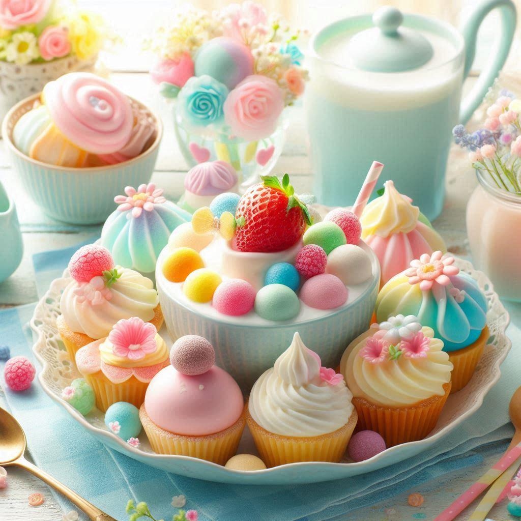 甘いパステルカラーといしころ