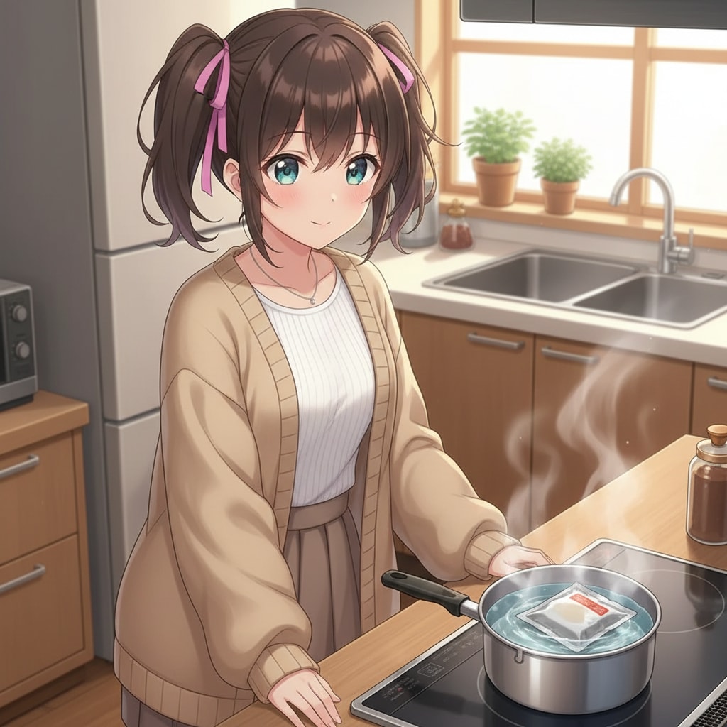 レトルトカレーのお湯沸かし