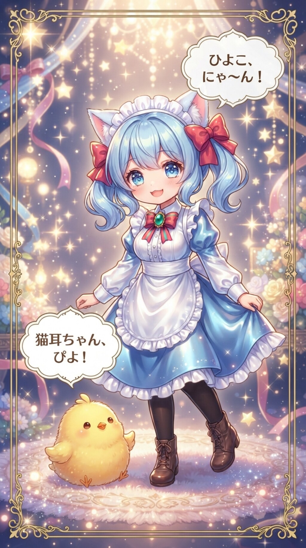 猫耳ちゃんとひよこ