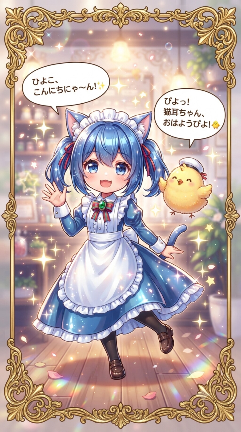 猫耳ちゃんとひよこ