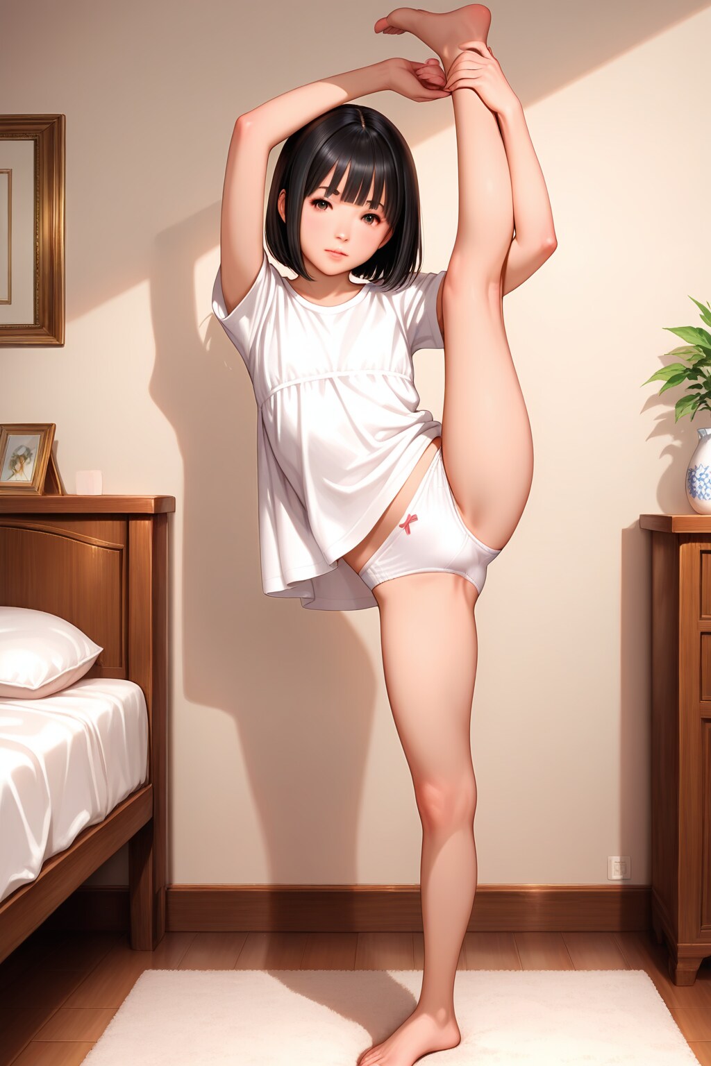 朝のストレッチ