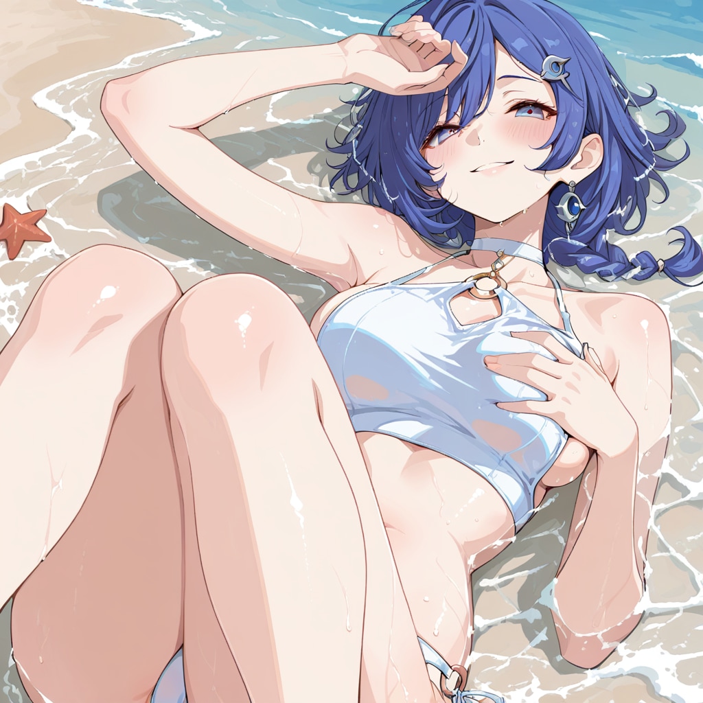 蒼い髪の女の子02
