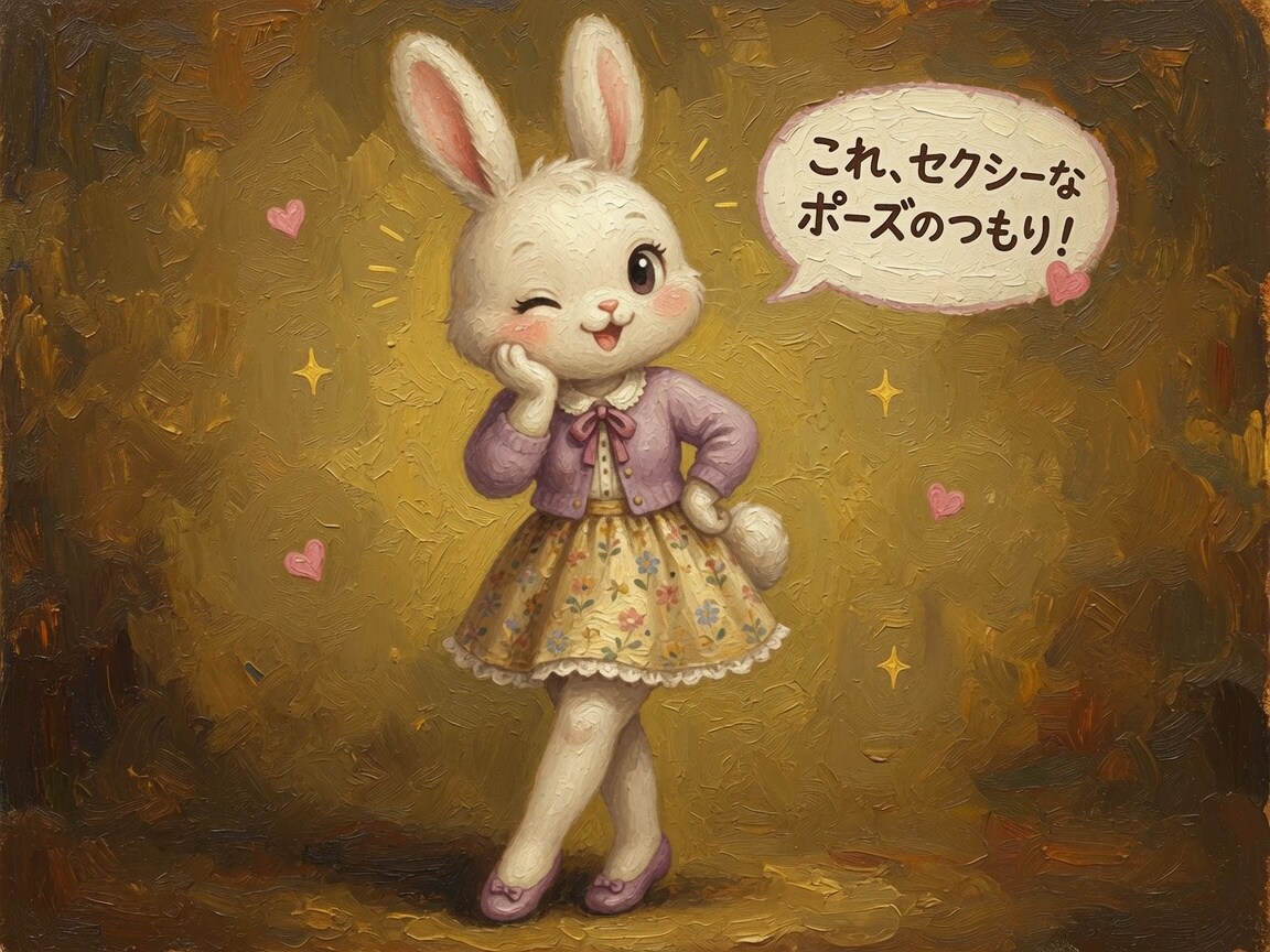 セクシーだと思うポーズをするうさぎさん