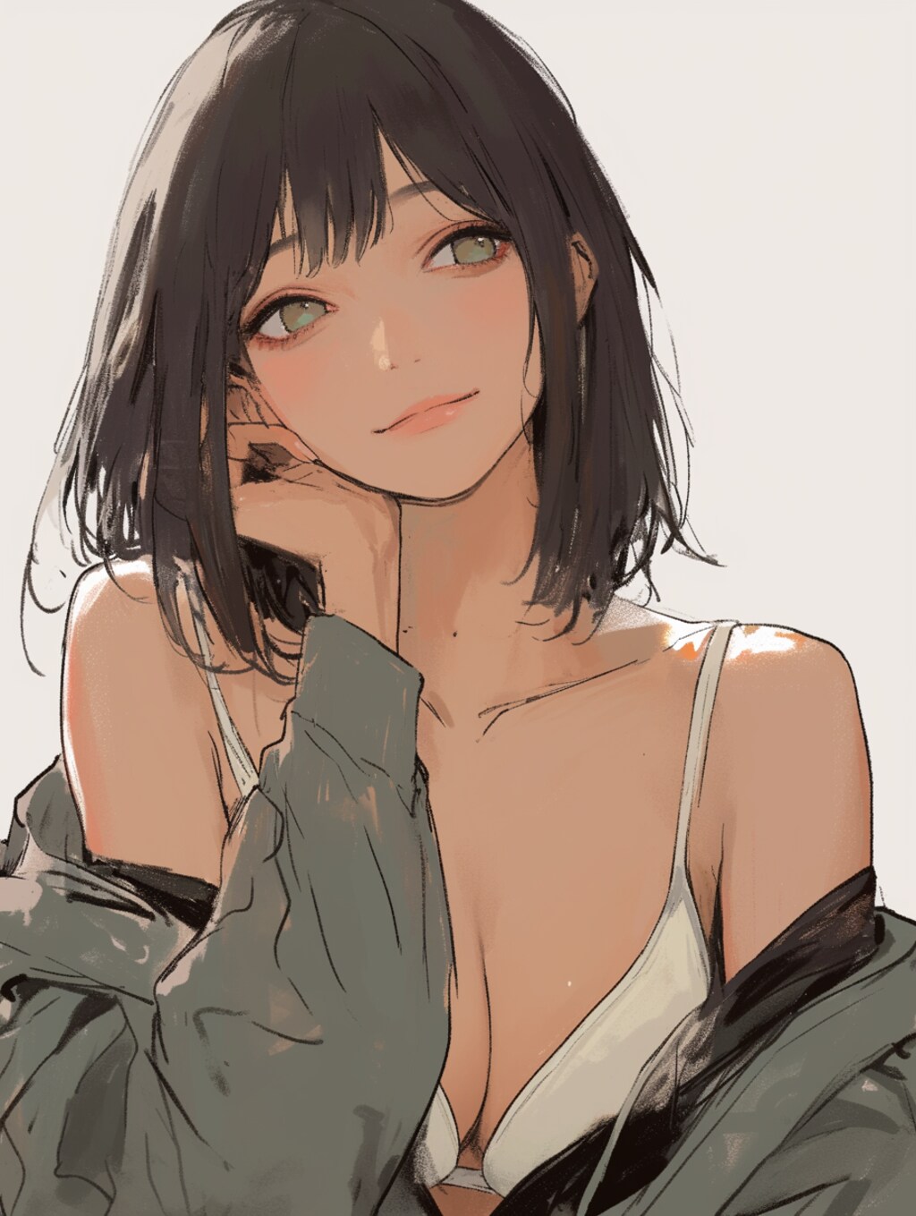 頬杖ついた女の子