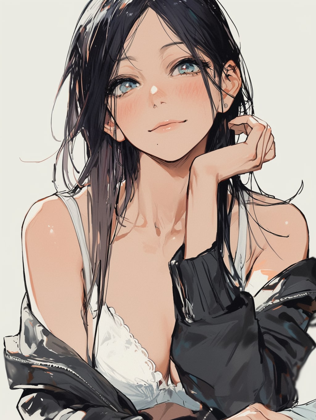 頬杖ついた女の子