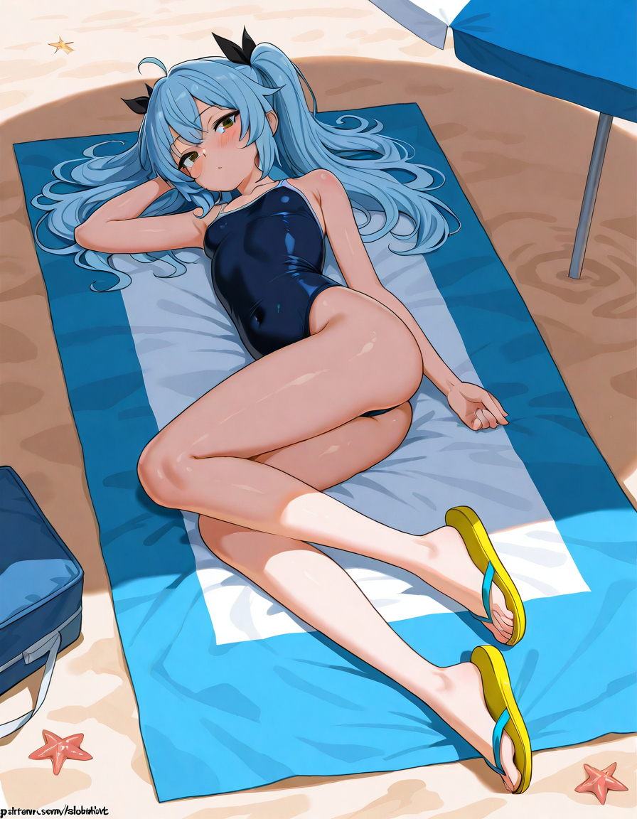 ビーチでくつろぐ