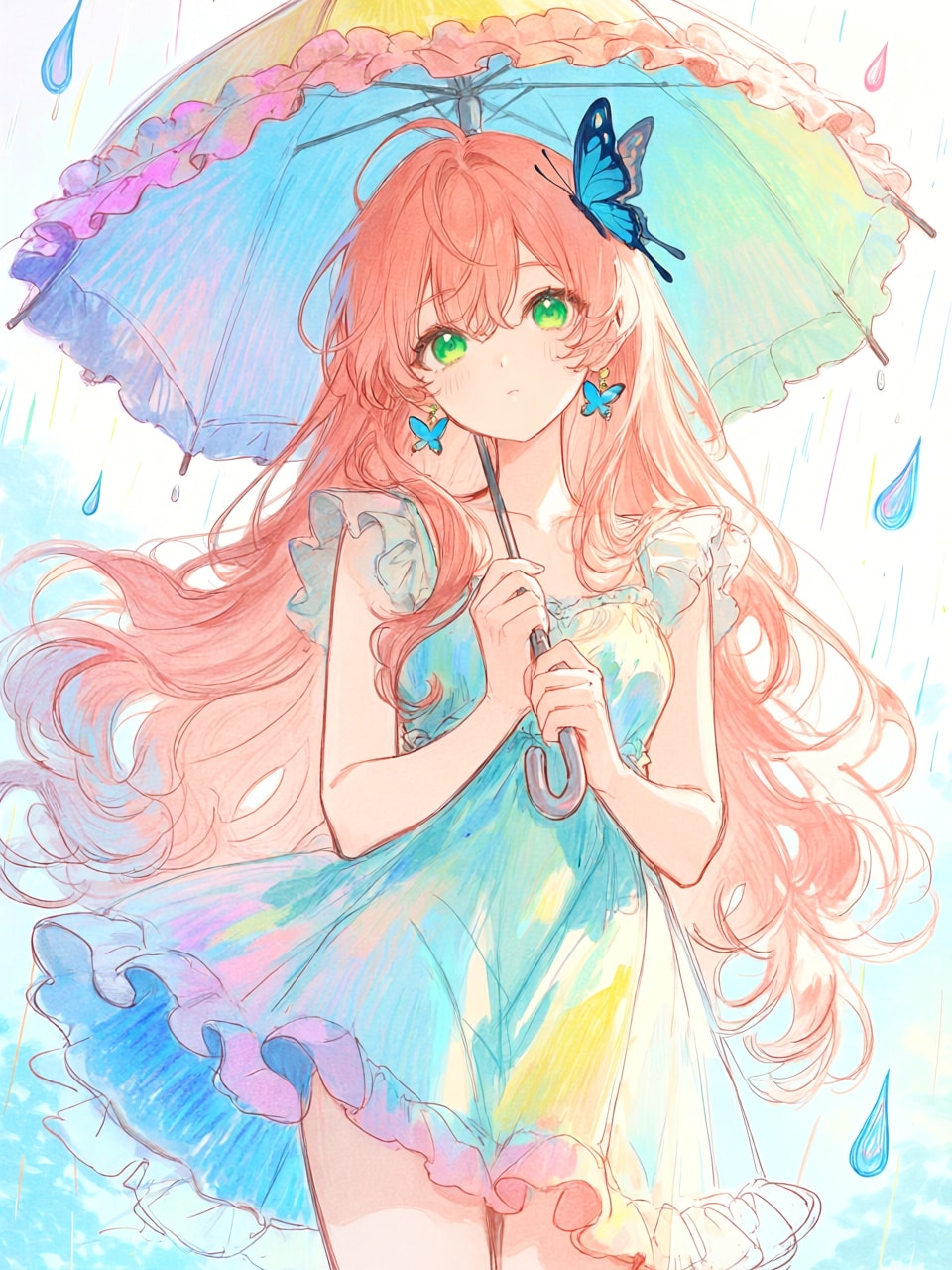 カラフルレイン | の人気AIイラスト・グラビア