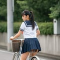 チャリ制服女子 3枚目