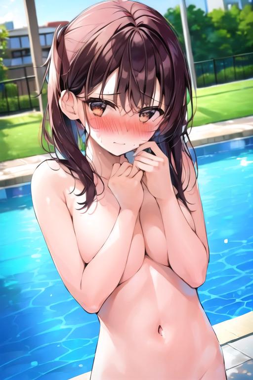上半身裸の女の子