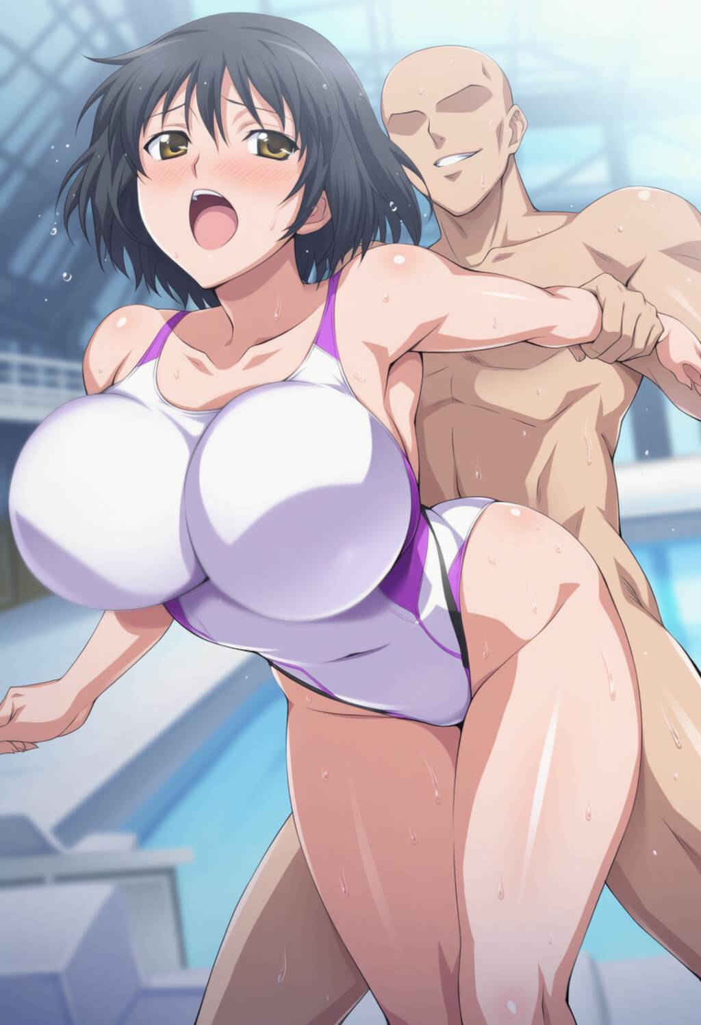 白競泳水着も好きだけど、おじさんはクビレ巨乳ちゃんも好きなんじゃよ