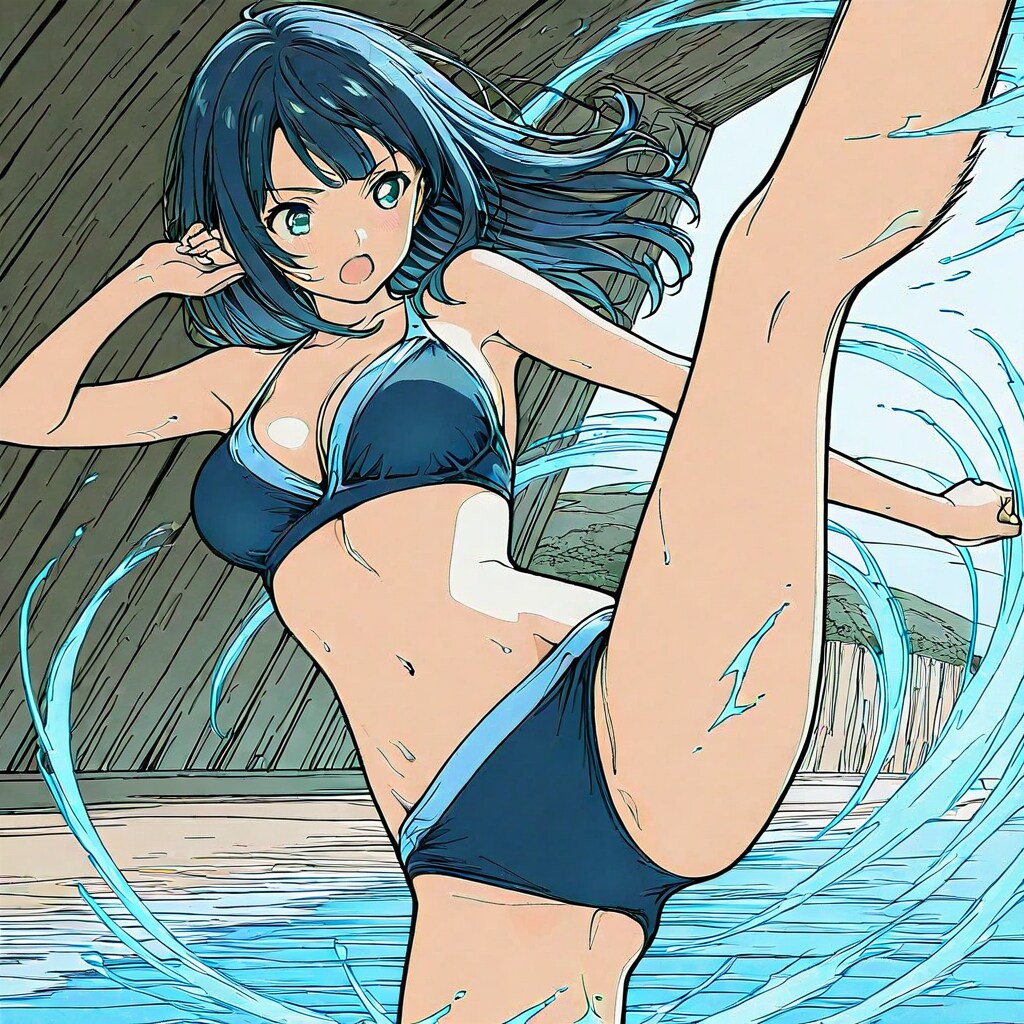 足から水魔法失敗