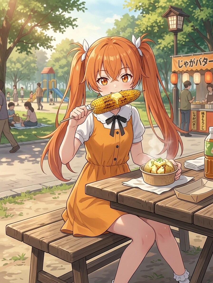 焼きもろこしとじゃがバター | の人気AIイラスト・グラビア