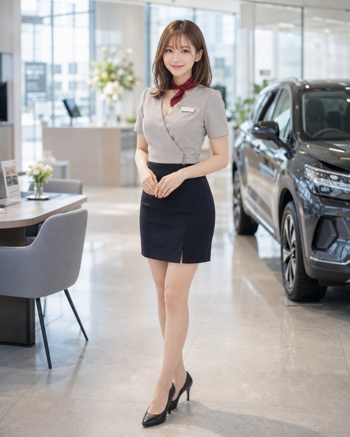 自動車販売店のお姉さんたち