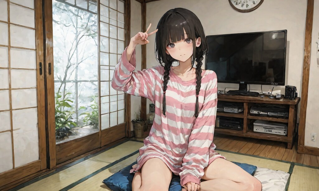 部屋着の子