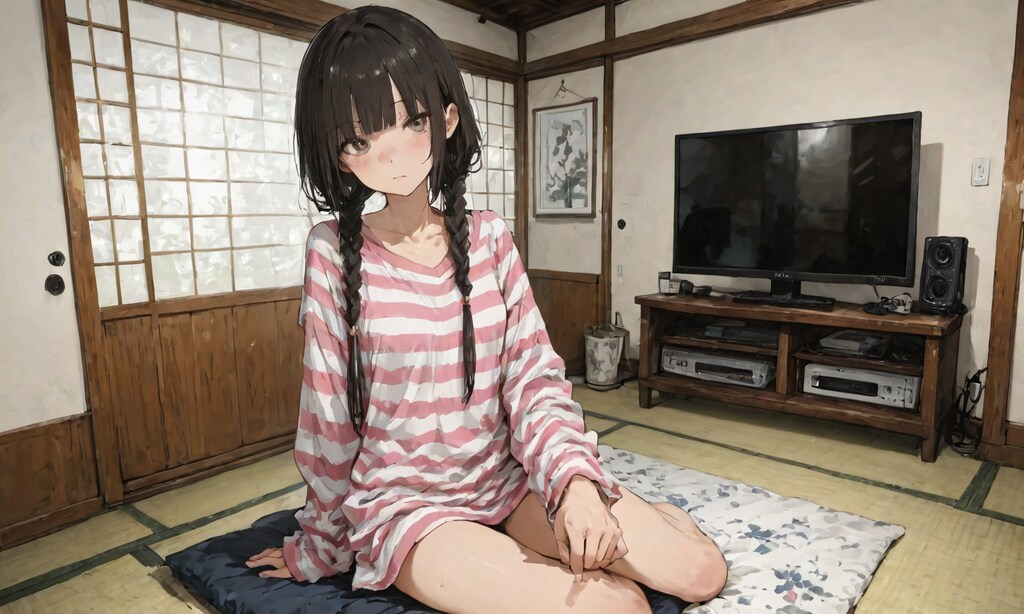 部屋着の子