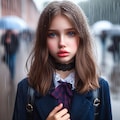 ロシア美人の小学生女子13歳2人寄り添い（ギャル）（台風の中）（豪雨）（大きな唇）（雨を食べる）（下を向く）（チョーカー）（ベール）苦悶表情（全体撮影）（睨む）（カメラ目線）（ヘアピン）（ボブヘアー） 3枚目