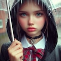 ロシア美人の小学生女子13歳2人寄り添い（ギャル）（台風の中）（豪雨）（大きな唇）（雨を食べる）（下を向く）（チョーカー）（ベール）苦悶表情（全体撮影）（睨む）（カメラ目線）（ヘアピン）（ボブヘアー） 4枚目