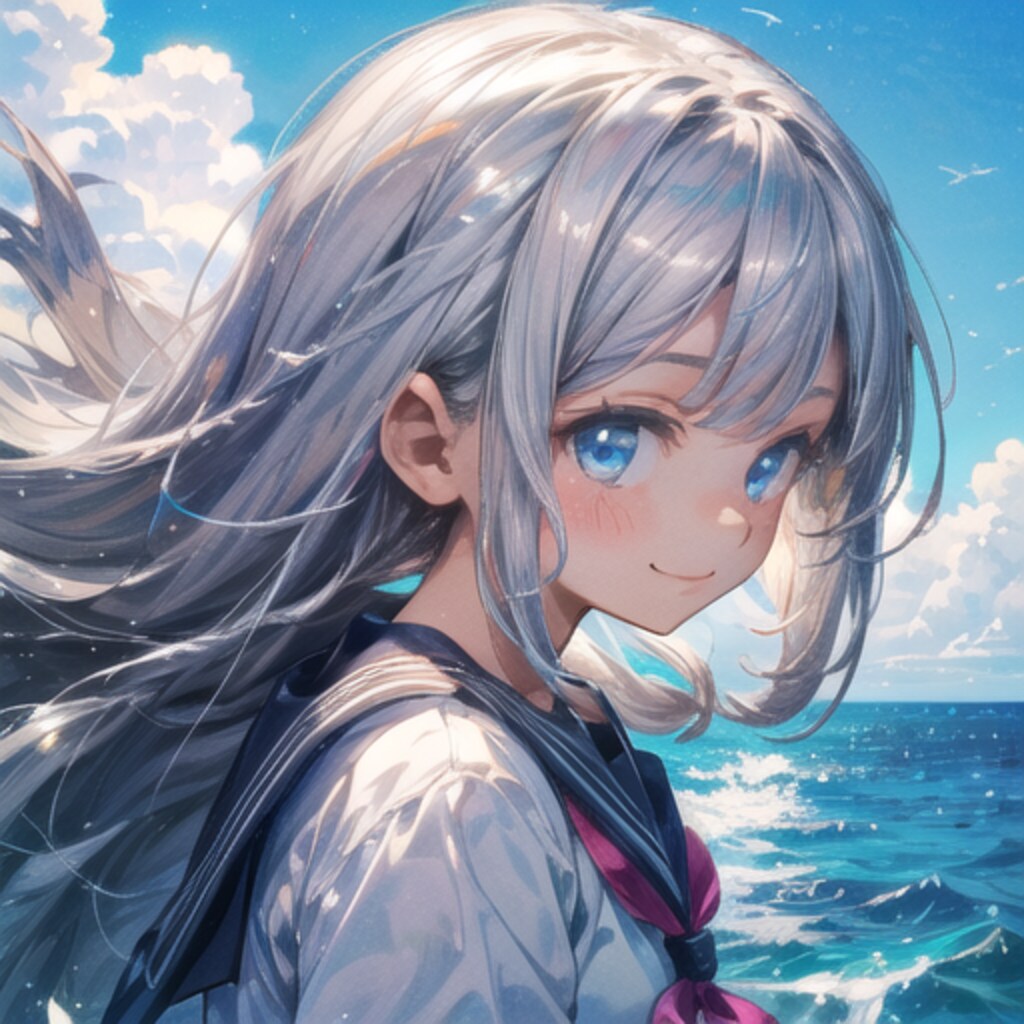 銀髪の子～アイコンの絵
