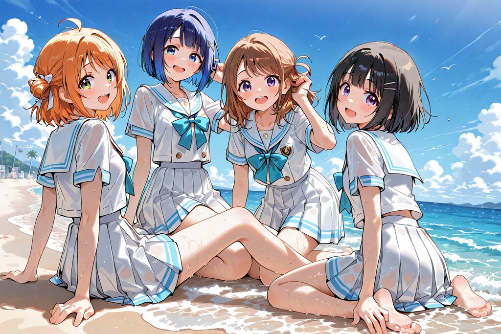 みんなで、海に来ました。