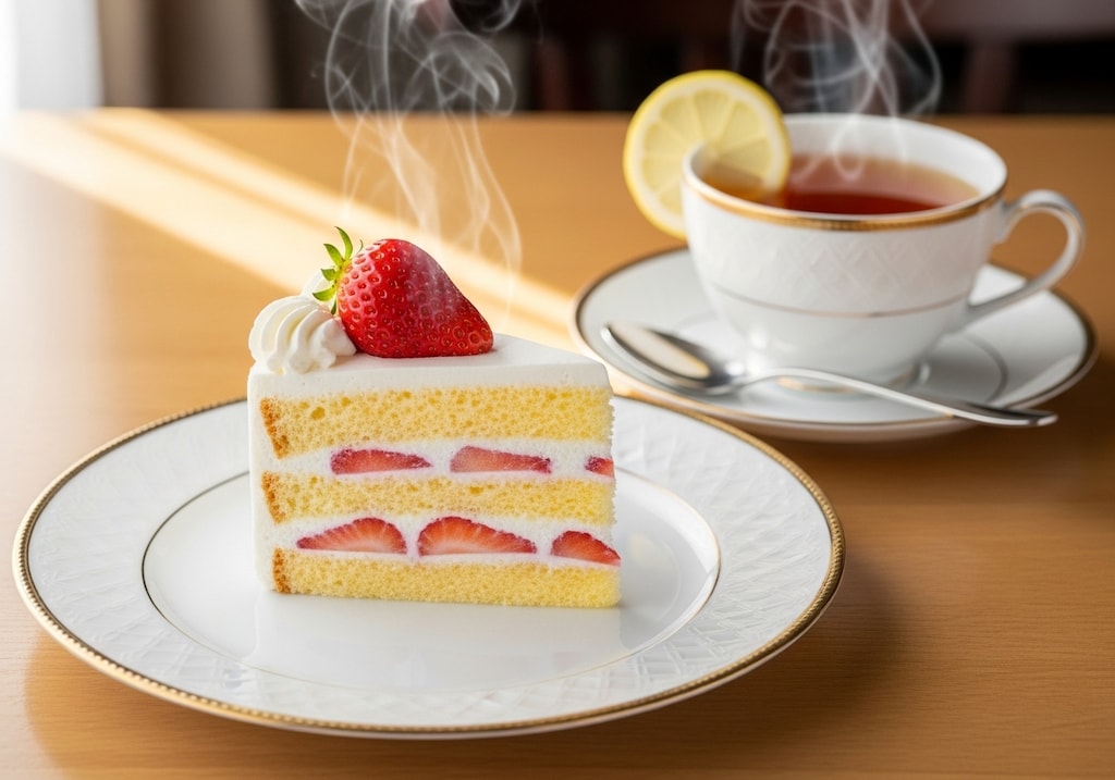 デザートの苺ショートケーキ