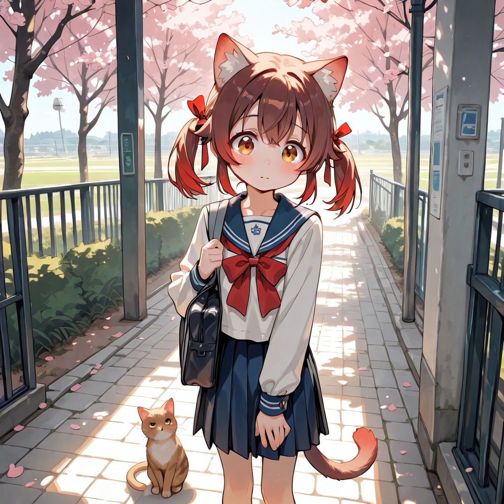 今年、ちちぷい学園ネコミミ専攻に入学するミミです。よろしく！ | の人気AIイラスト・グラビア