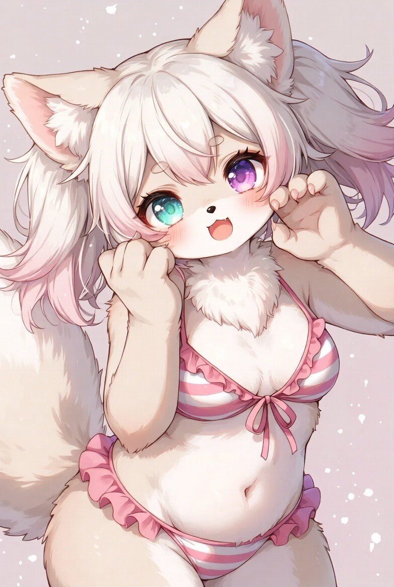 あざとい系フリルビキニネコちゃん