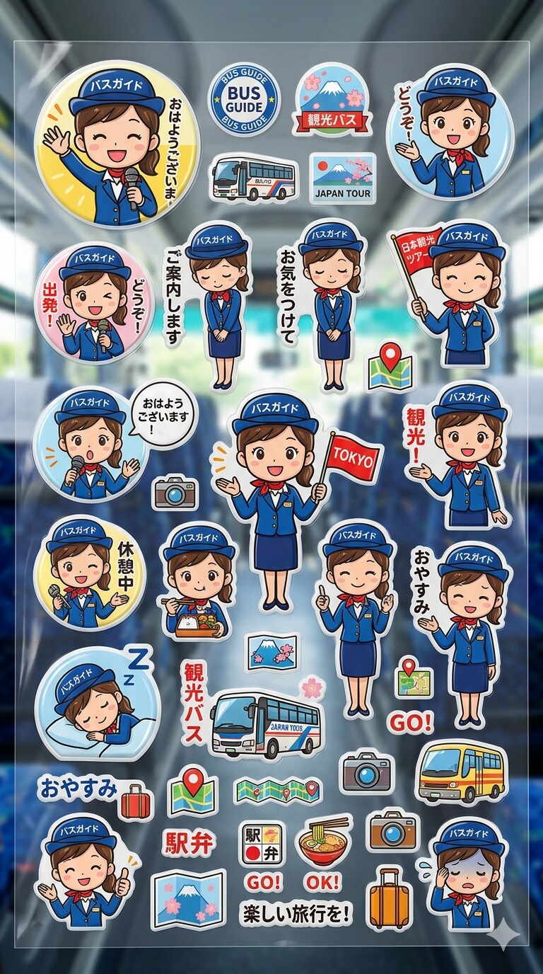 バスガイドのシール | の人気AIイラスト・グラビア