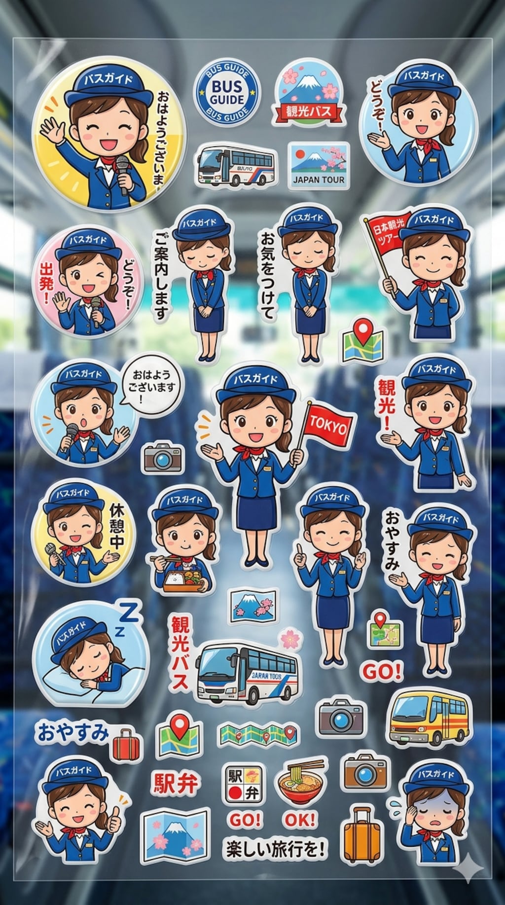 バスガイドのシール