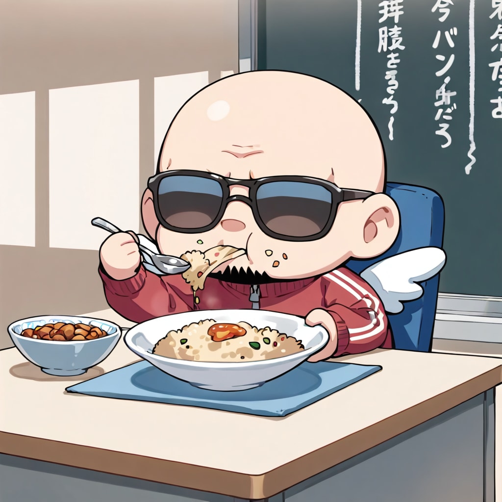 LILACのチャーハンを食べる小さいおっさん😎