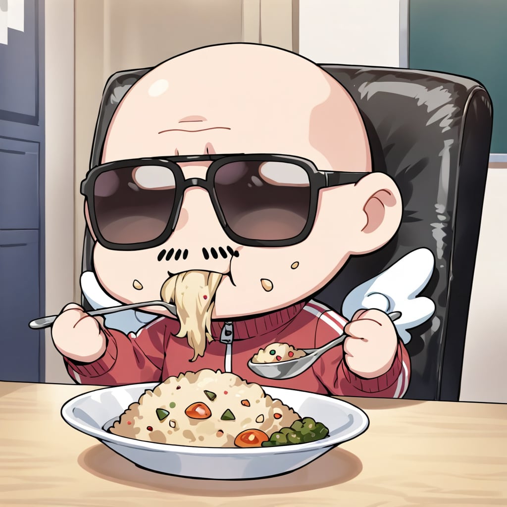 LILACのチャーハンを食べる小さいおっさん😎