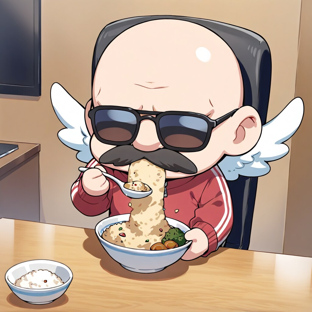 LILACのチャーハンを食べる小さいおっさん😎