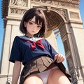 凱旋門でパンチラ 3枚目