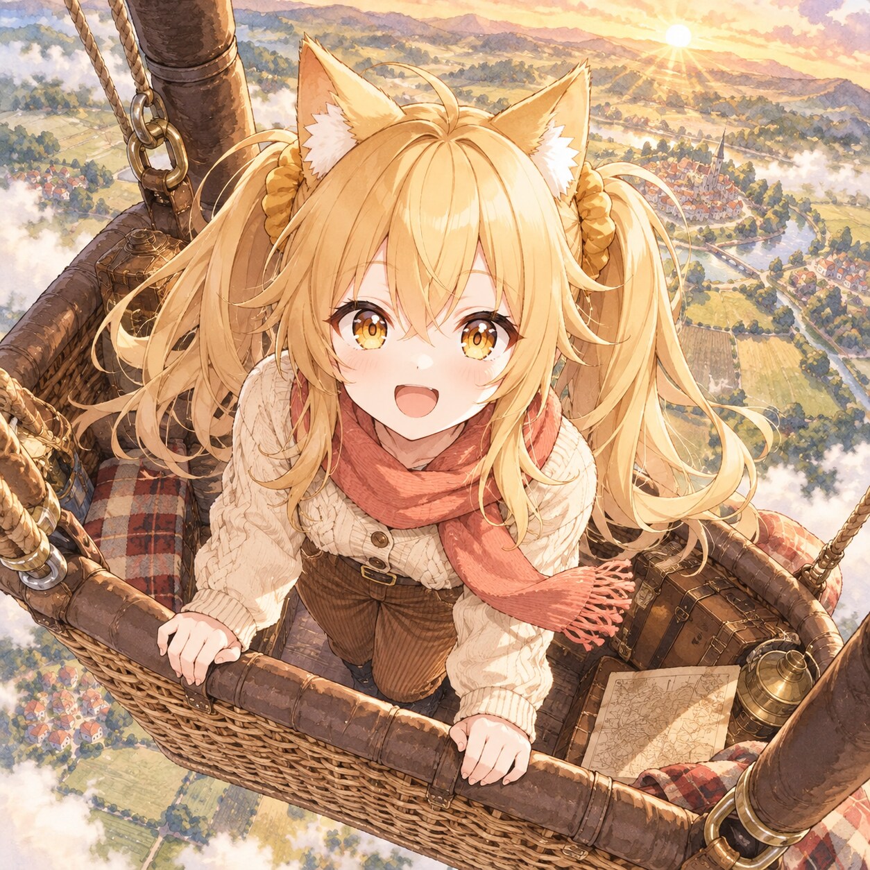 熱気球に乗ったミラ | の人気AIイラスト・グラビア