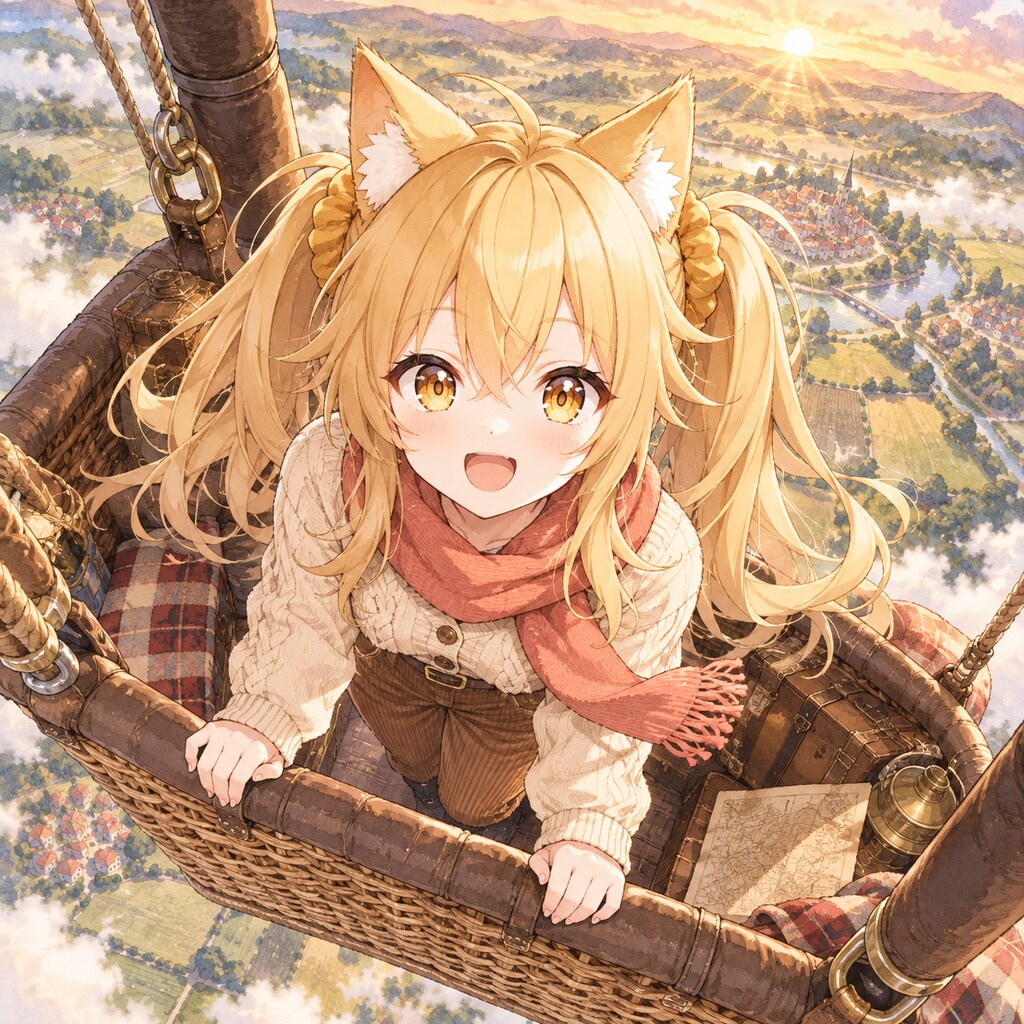 熱気球に乗ったミラ