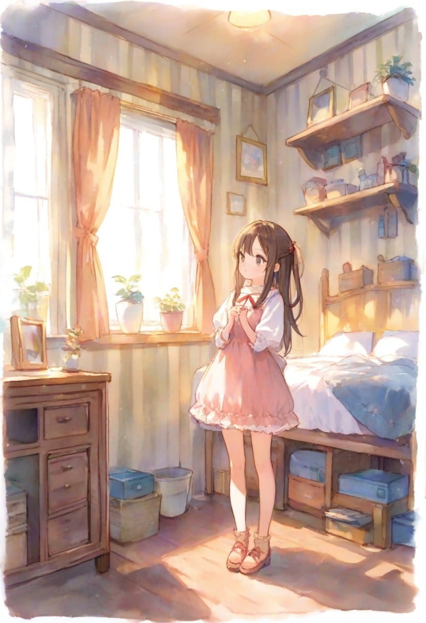 少女の部屋(水彩タッチ)(77)