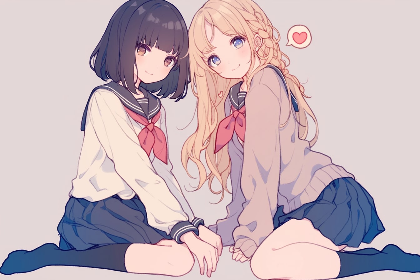 二人のJK209 | の人気AIイラスト・グラビア