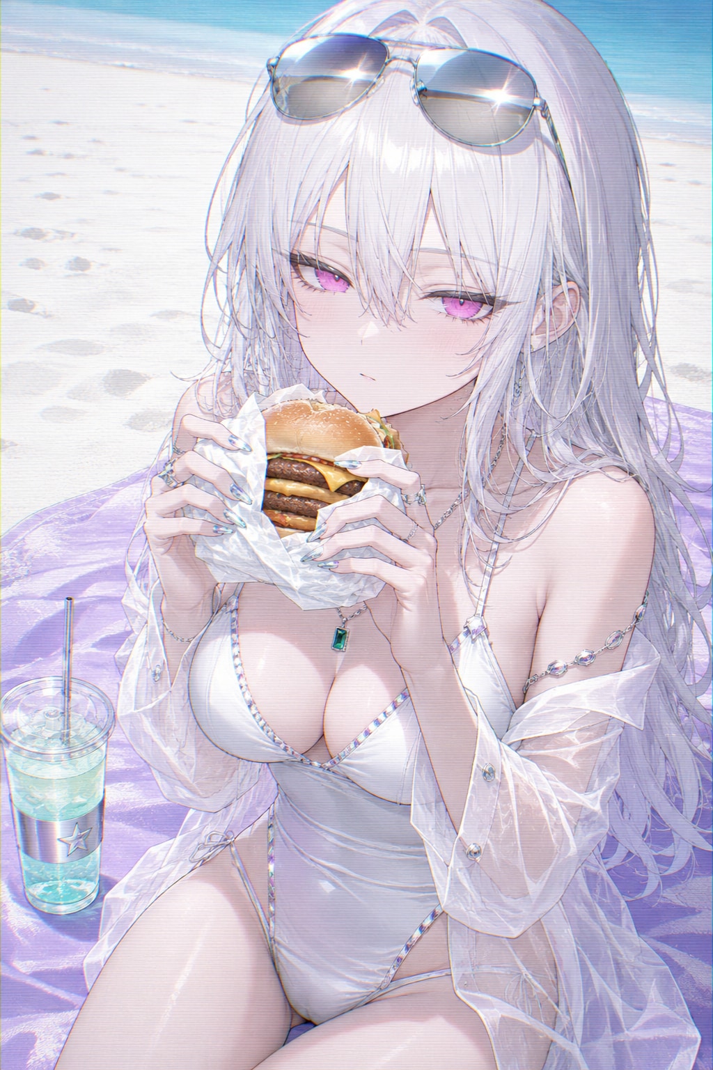 海とハンバーガー