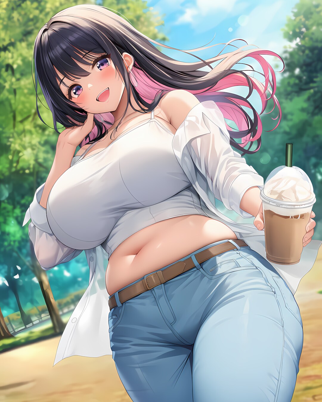 シアーシャツで朝の公園散歩♪☀️