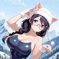 スク水の羽川翼 2枚目