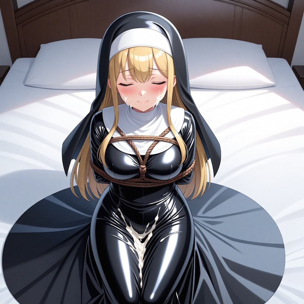 黒エナメルシスター緊縛ぶっかけ