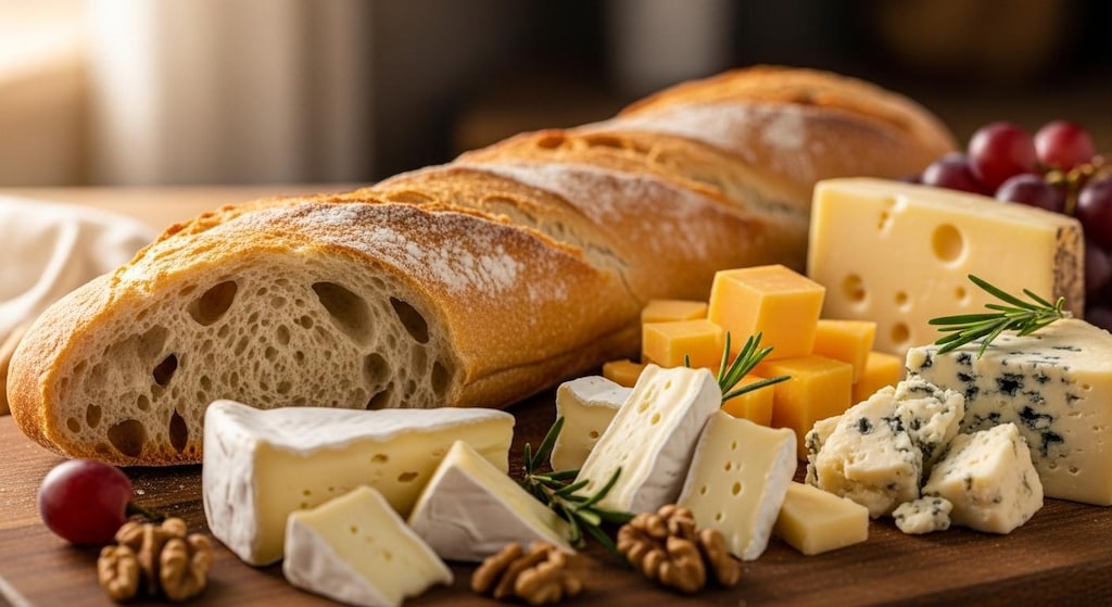 チーズとバゲット